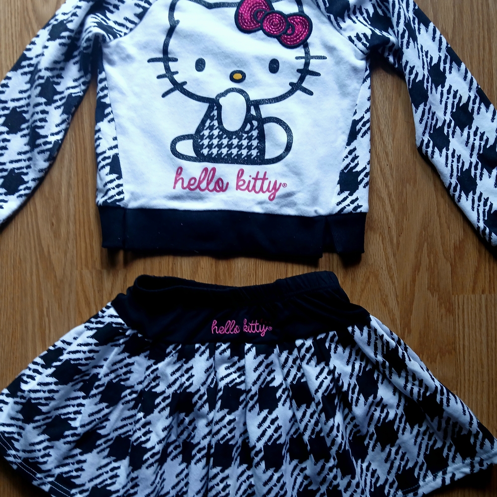 Hello Kitty Black and White Skirt Set with Pink Accents